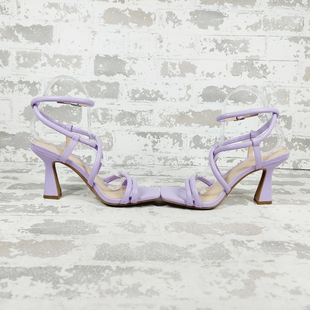 NEW BP. Ashlyn Purple Square Toe Strappy Heeled Sandals M143